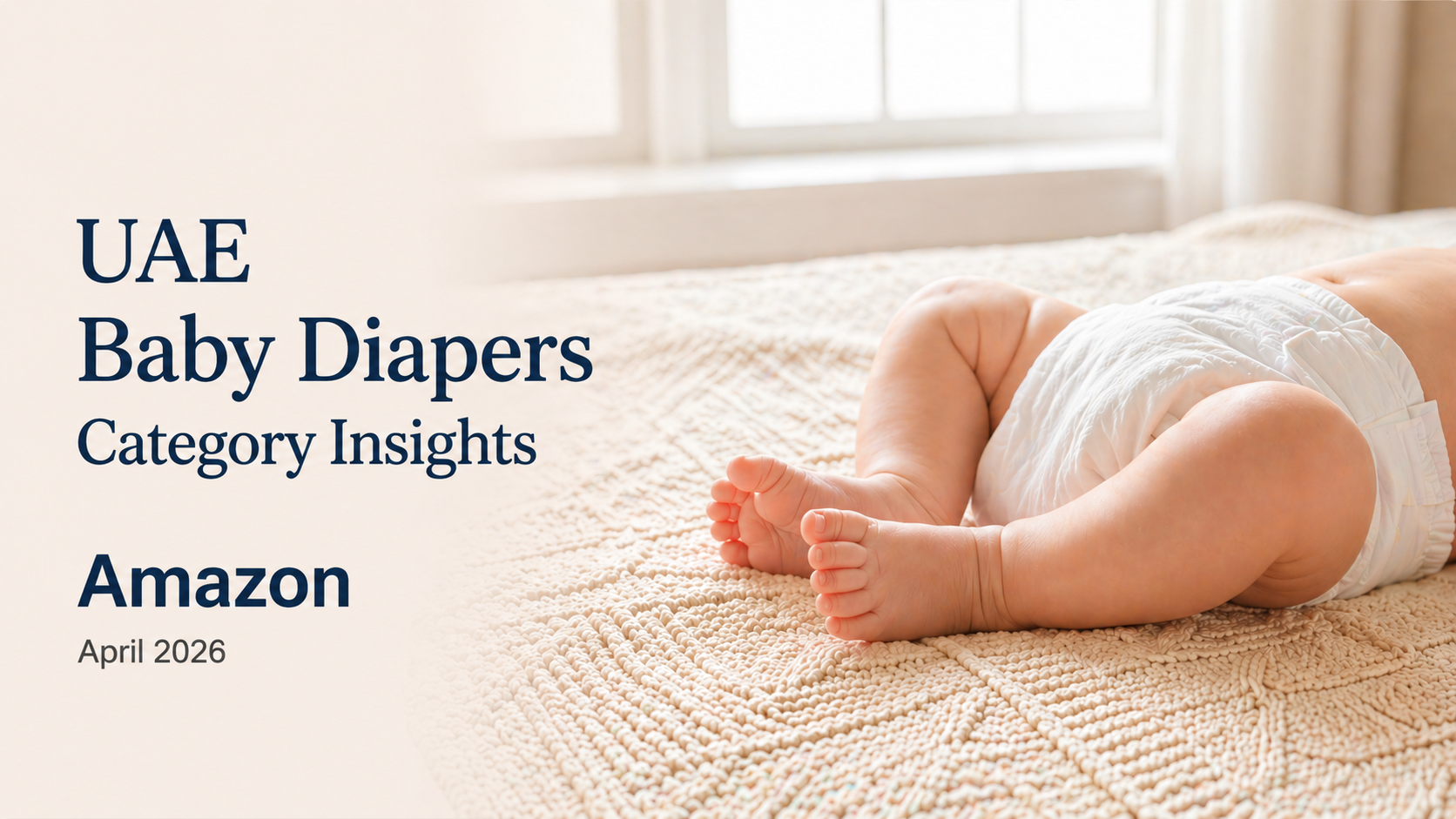 UAE Baby Diapers Category Insights report by 1DigitalStack.ai covering Amazon UAE market trends, top diaper brands, pack size analysis, price segmentation, digital shelf visibility, SKU performance, and market share insights.